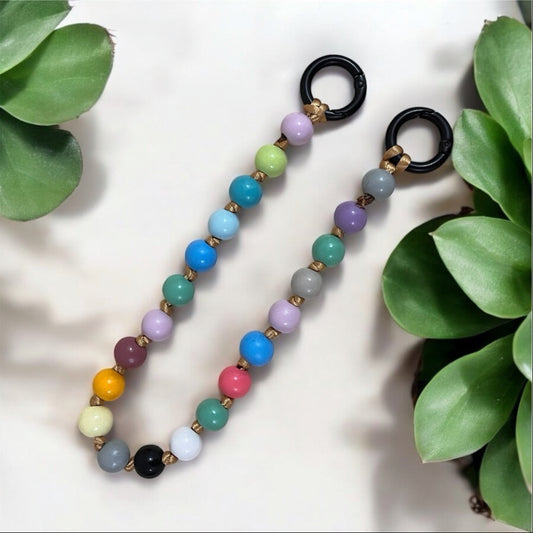 Perlenband - Handykette kurz - Schlüsselanhänger