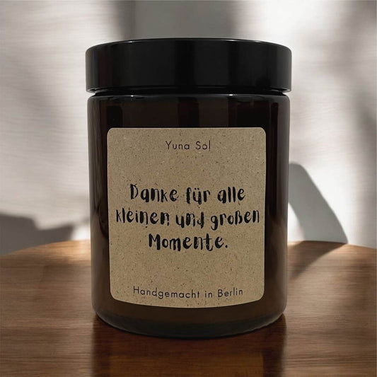 Kerze im Glas - Danke für alle kleinen und großen Momente
