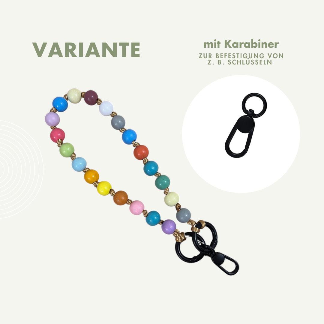 Perlenband - Handykette kurz - Schlüsselanhänger