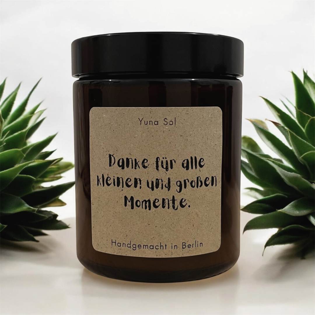 Kerze im Glas - Danke für alle kleinen und großen Momente