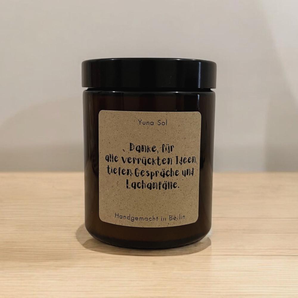 Kerze im Glas - Danke, für all die verrückten Ideen, tiefen Gespräche und Lachanfälle.