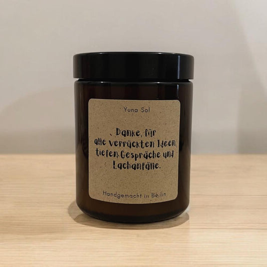 Kerze im Glas - Danke, für all die verrückten Ideen, tiefen Gespräche und Lachanfälle.