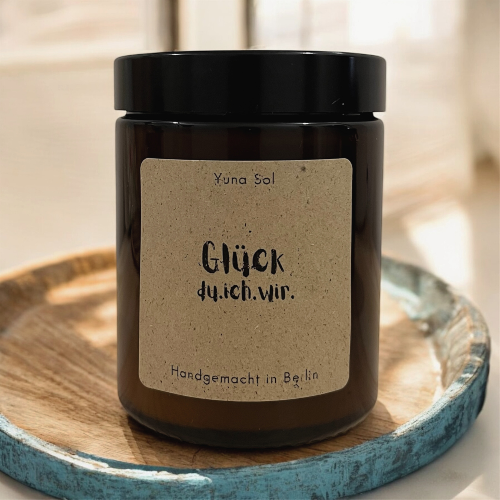 Kerze im Glas - Glück du.ich.wir.