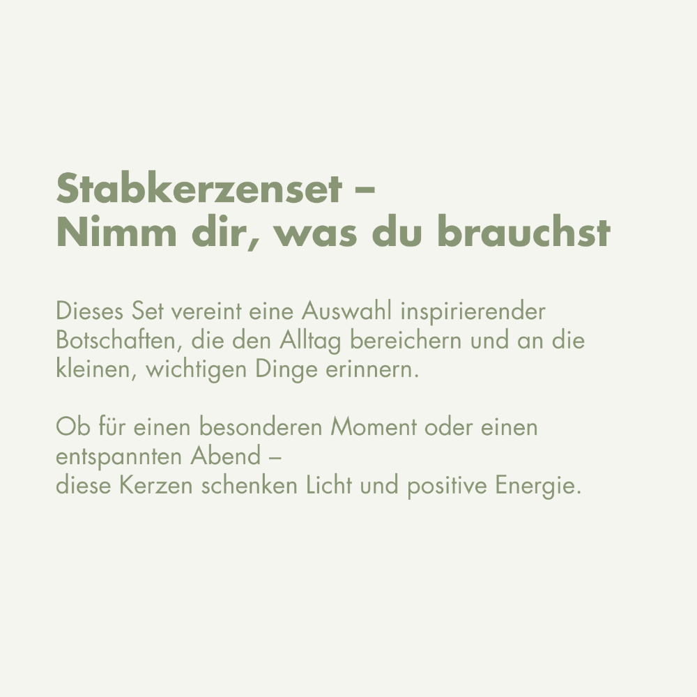 Stabkerzen-Set: Nimm dir was du brauchst